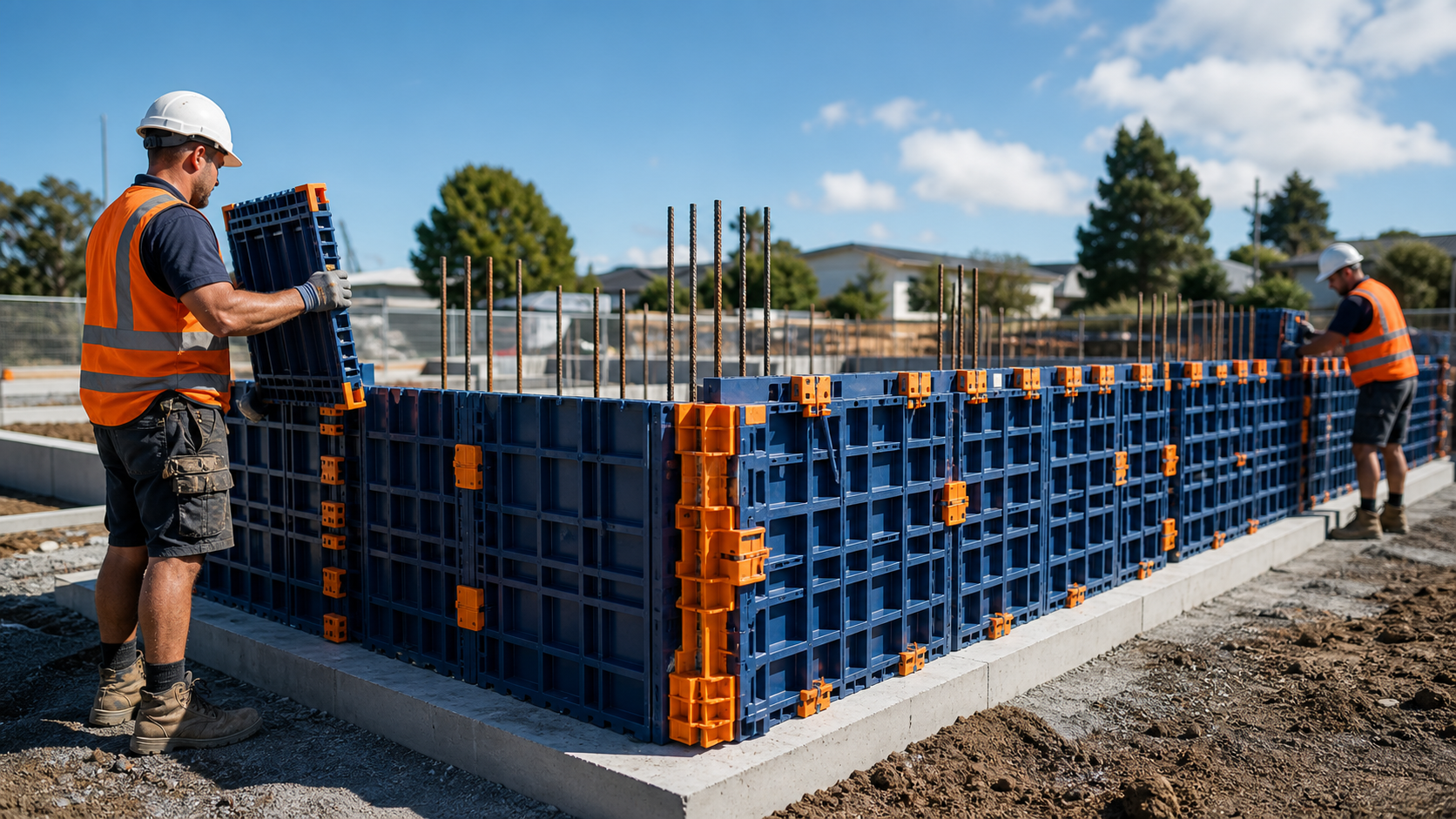 Reusable plastic modular formwork panels for Prime Civil & Build concrete services